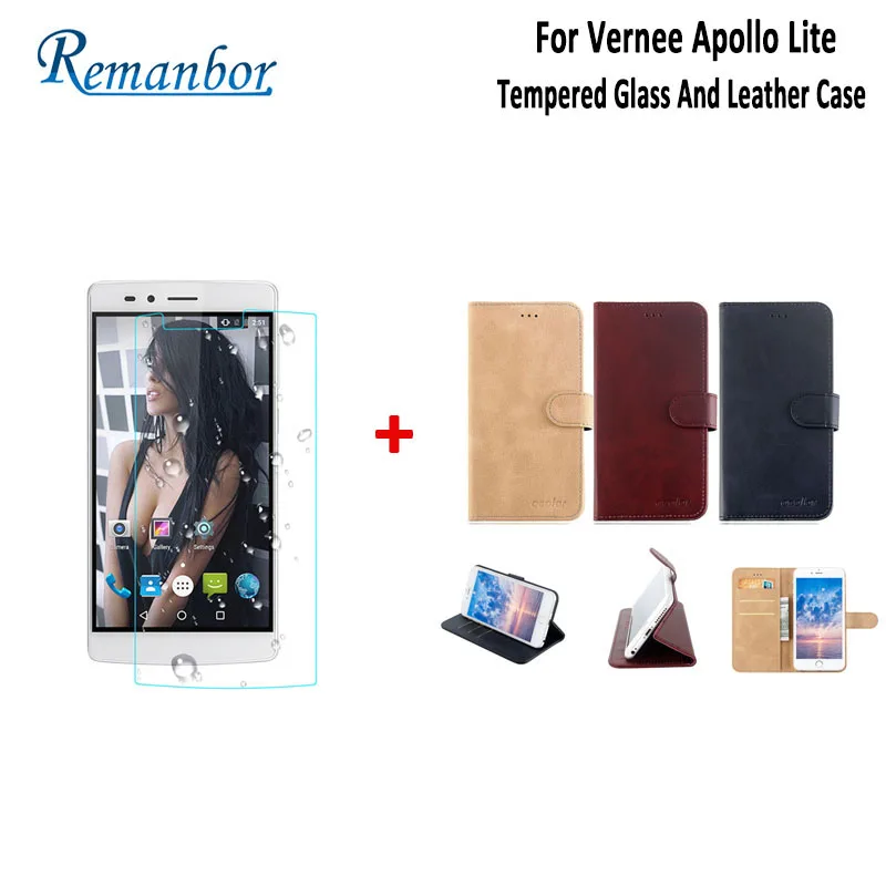 Кожаный чехол remanбор для vernee Apollo Lite с откидной крышкой из искусственной кожи