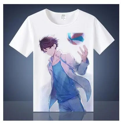 Высококачественная аниме Haikyuu Hinata Shoyo kageyama tobio хлопковая короткая футболка