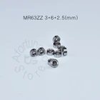 MR63ZZ 3*6*2,5 (мм) 10 шт. подшипник ABEC-5 металлическим герметичным Миниатюрный Мини Подшипник Бесплатная доставка MR MR63 конический роликовый подшипник хромистой стали подшипника
