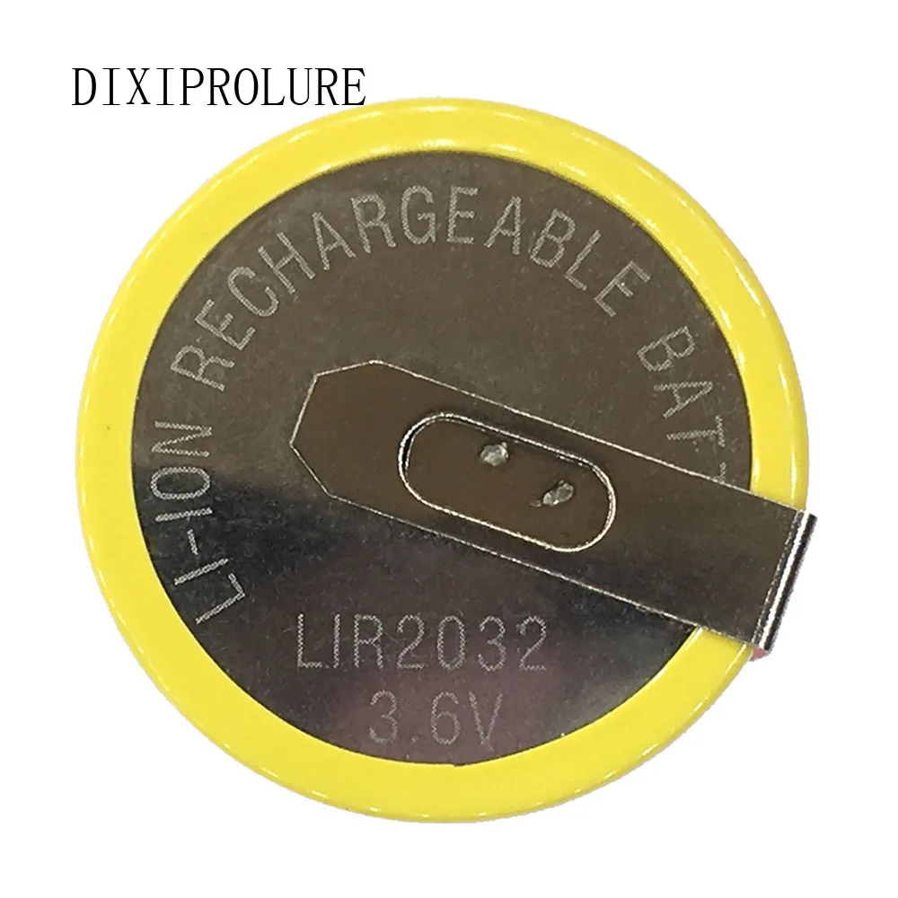 5PCS/LOT LIR2032 2032 3.6V button battery rechargeable lithium with soldering feet | Электроника