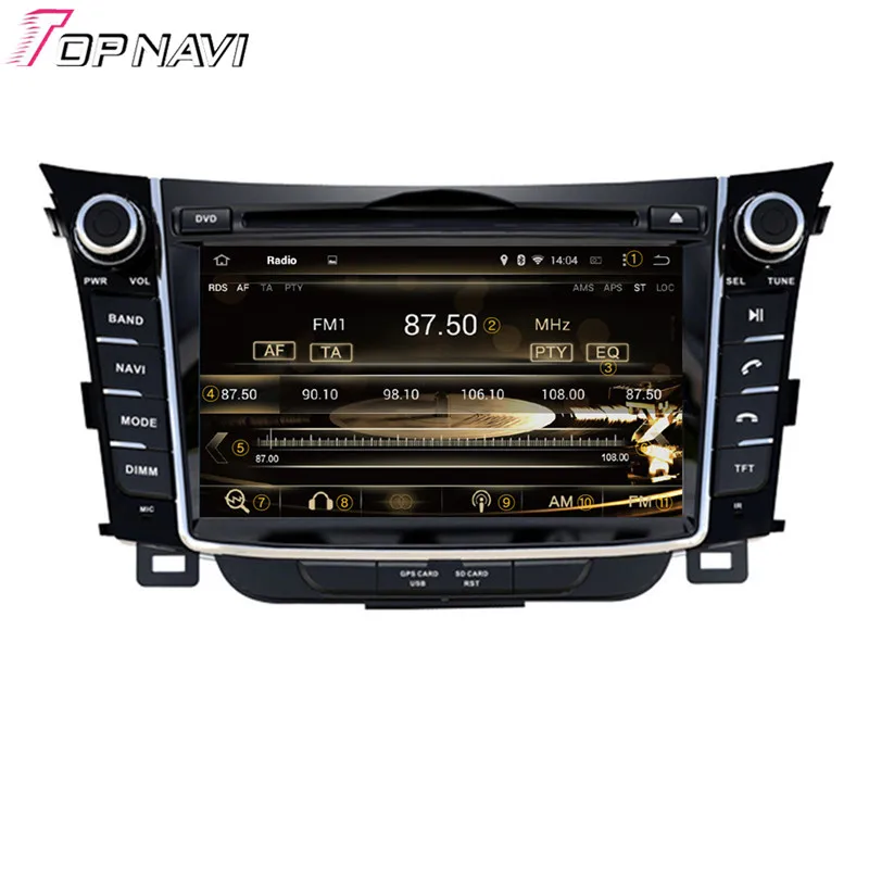 Topnavi 7 ''Восьмиядерный 4 Гб ОЗУ Android 6 0 Автомобильный видеоплеер Авто аудио DVD ПК