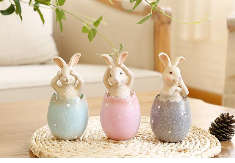 Пасхальный кролик в яйце 3 шт./компл. не скажите слушайте смотрите кролики