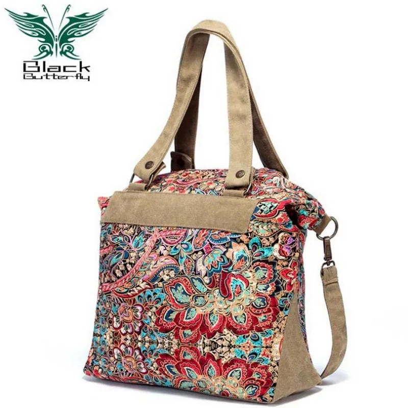 Черная бабочка оригинальный дизайн этнический стиль женская сумка на плечо