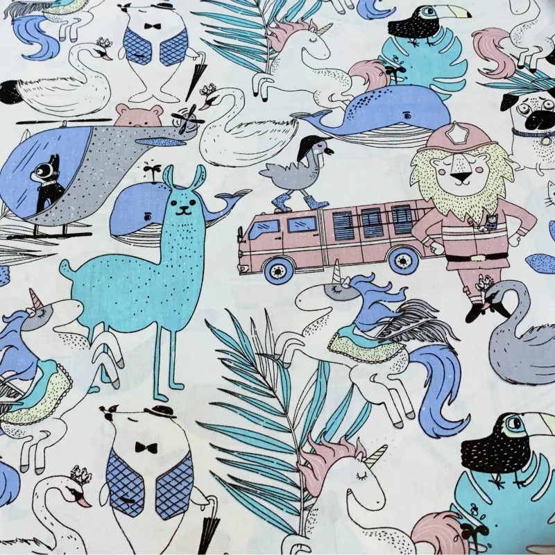 Мультяшная детская саржевая хлопчатобумажная ткань Лоскутная Ткань сделай сам