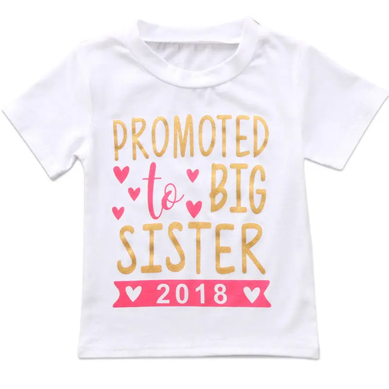 Kids T-Shirt Baby Girls Cotton Tops Toddler Big Sister Summer T-shirts Short Sleeves Clothes | Детская одежда и обувь