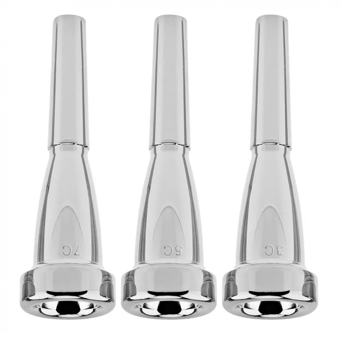 3C 5C 7C Silver Plated Metal Trumpet Mouthpiece Bullet Shape for Yamaha Bach Conn and King | Спорт и развлечения