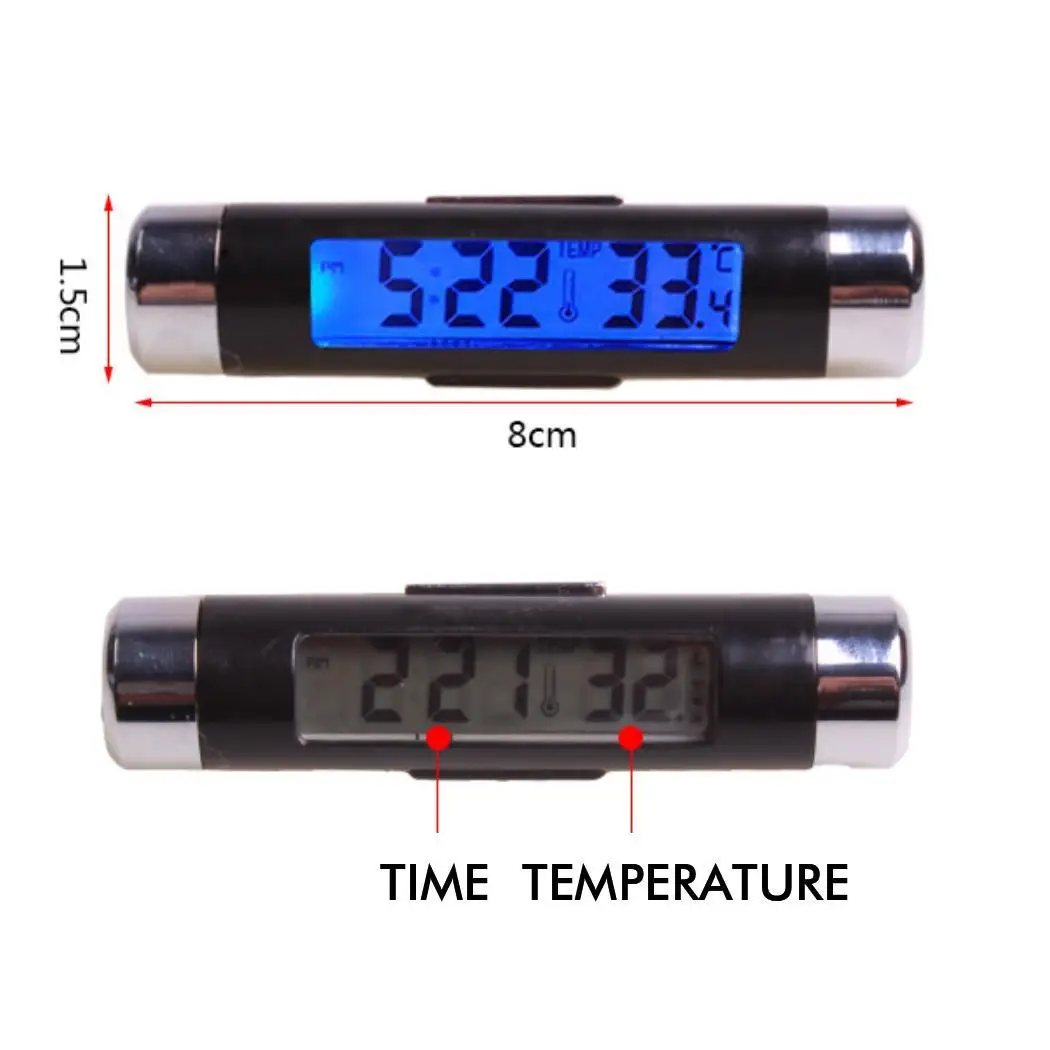 2 в 1 Синяя подсветка цифровой ЖК-дисплей Автомобильный воздушный выход клип-на