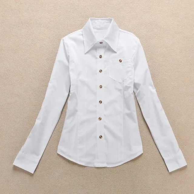 Брендовая женская блузка рубашка белая одежда с длинным рукавом для офиса топы