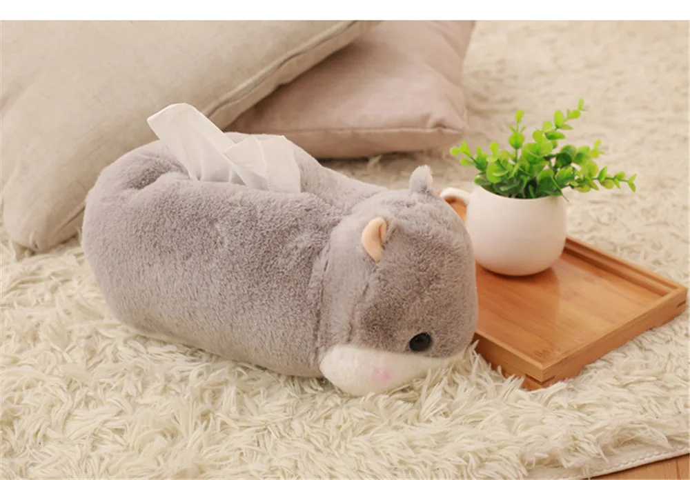 Коробка плюшевые ткани держатель для автомобиля Главная девочек Room Decor милый хомячок ткани Обложка салфетки игрушки держатель ткани диспенсер