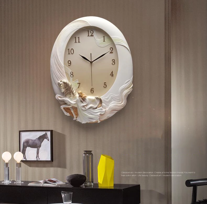Современные рельефные настенные часы из смолы украшение для дома гостиной