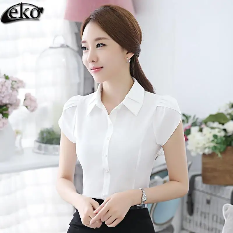 Женская блузка женские топы лето 2016 Модный пуловер с коротким рукавом бабочкой