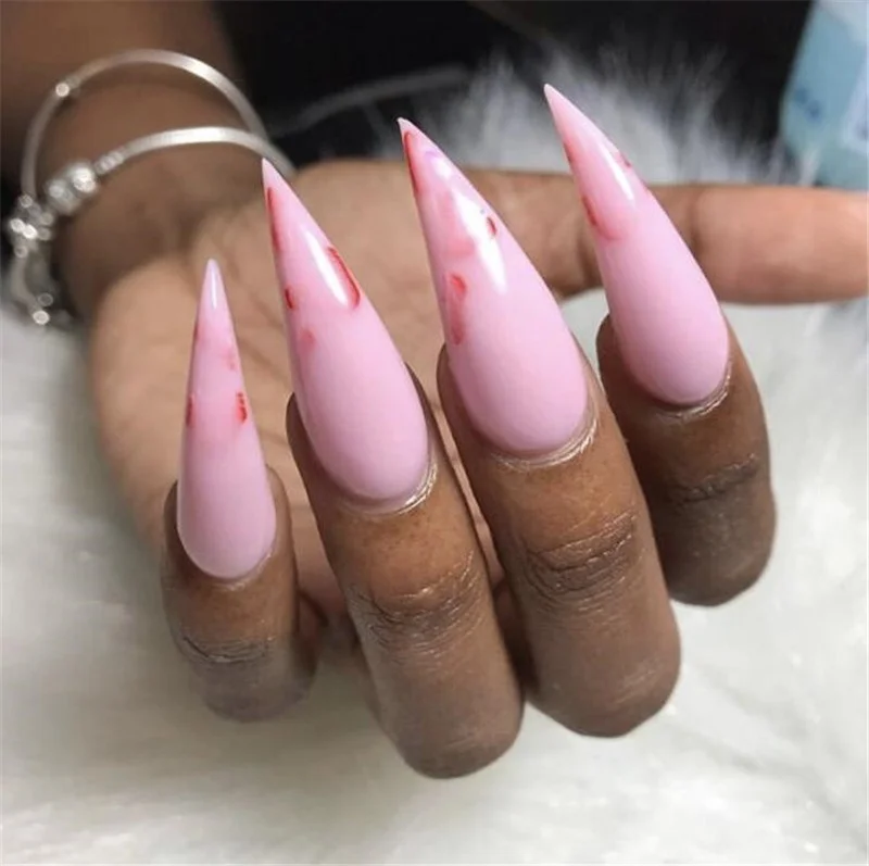 Искусственные ногти на шпильках прозрачные острые акриловые искусственные