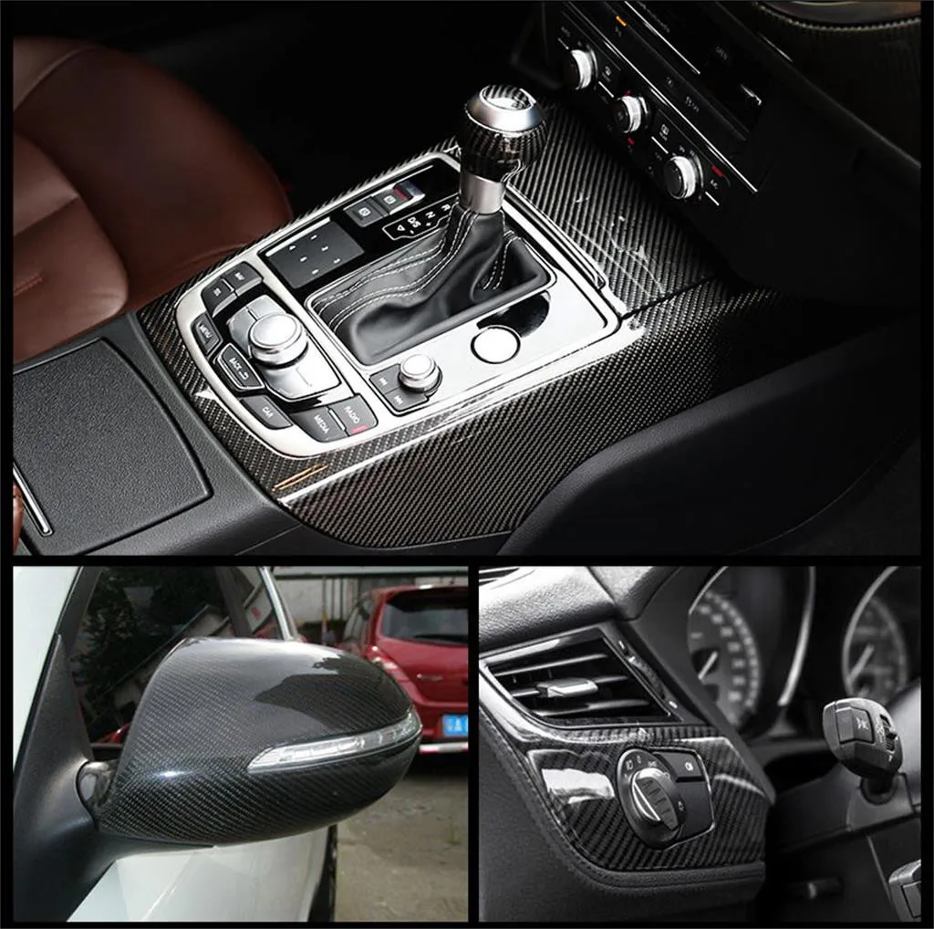 Черная модная 6D виниловая наклейка из углеродного волокна для мотоцикла