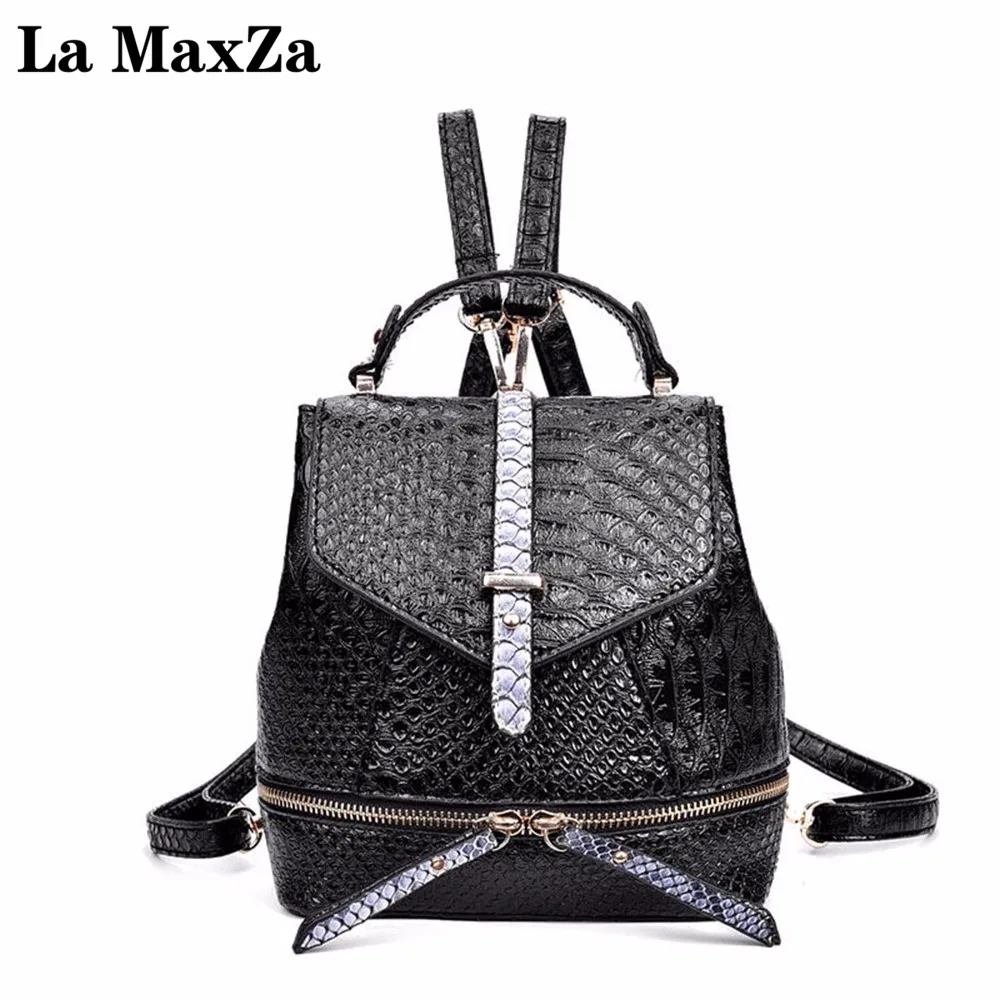 La MaxZa Simple Style Backpack Women PU Leather Backpacks For Girls School Bags Fashion Vintage | Багаж и сумки