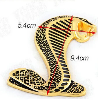 Автомобиля Хром Металл Герба Знак Супер Змея Кобра 3D Логотип Левый + Правый