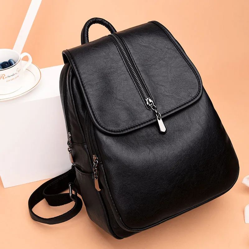 RanHuang New 2021 Women Genuine Leather Backpack High Quality Fashion Black Rucksacks Sheepskin Bags Girls Travel | Багаж и сумки