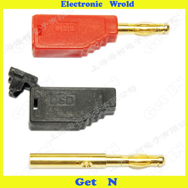 50pcs 4mm Banana Plug Jack One All Pure Copper Gold Plated Gun Type Connector Socket Hole Stackable H-2013 | Обустройство дома