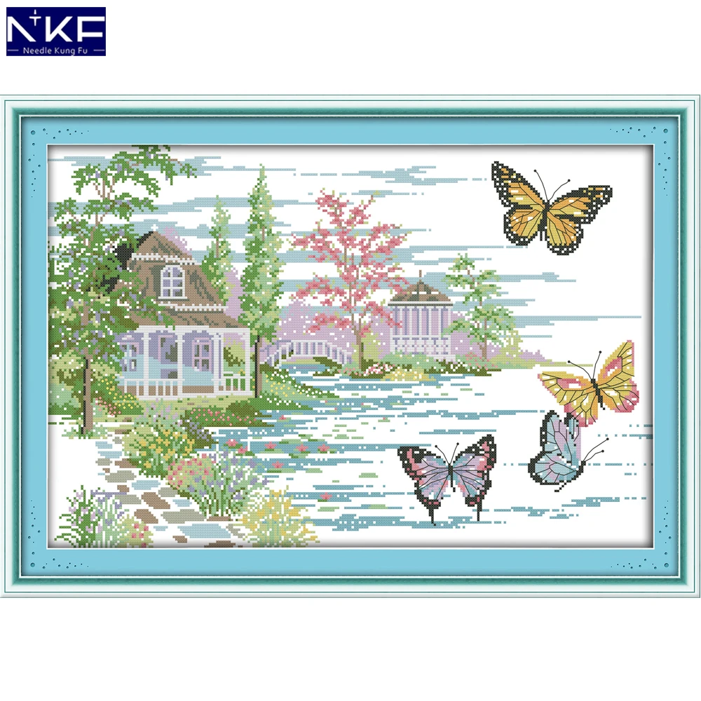 

NKF The Butterfly Estate прошитый крестиком DIY комплекты для рукоделия вышивки набор китайских крестиков для домашнего декора