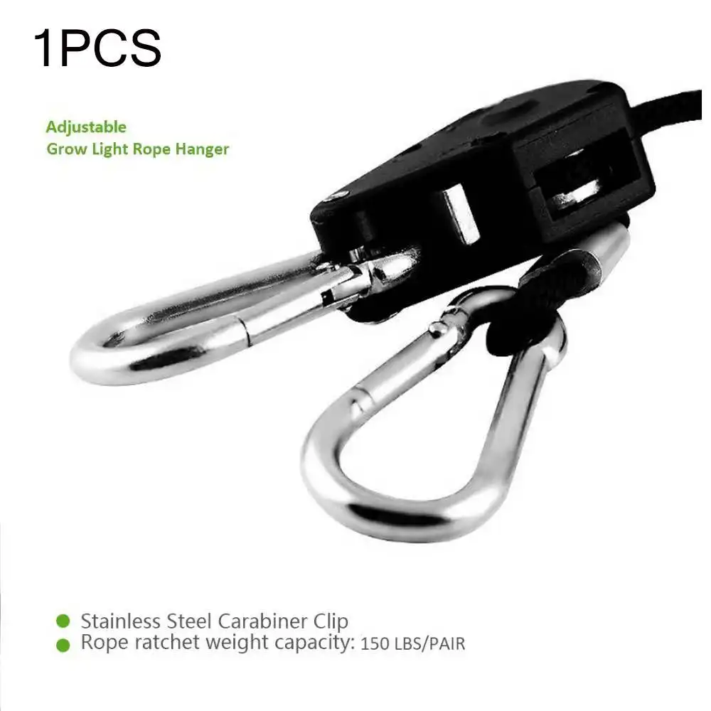 

Adjustable 1 PCS 1 Pair 2 Pair 1/8 Inch Nylon Rope Ratchet Hangers for Grow Tent Room Fan Carbon Filter Led Grow Light