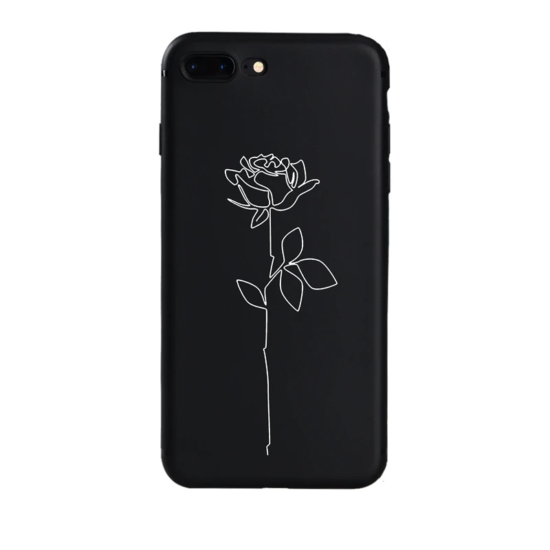 B Soft MidFlower Художественный современный дизайн цветок Роза мягкий чехол для iPhone 6 6S Plus 7 8 Plus 5S SE X XS Max XR 11 Pro Max Funda Coque чехол - Цвет: B Soft MidFlower