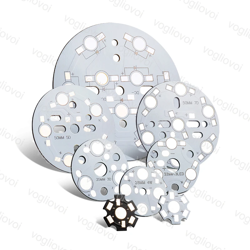

Vogliovoi Aluminum Plate Silvery 1.5MM Thickness 20MM 28MM 32MM 35MM 50M 77MM Lighting Accessories For 1W 3W 5W High Power Beans