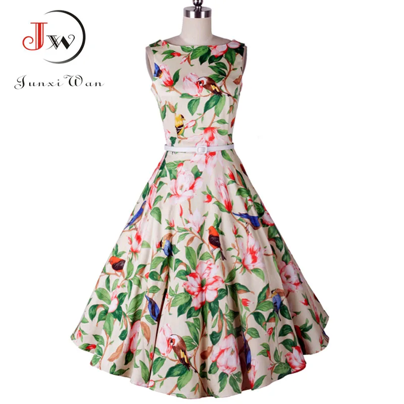 Женское Ретро винтажное платье Одри Хепберн Элегантная туника Vestidos 1950 s 60