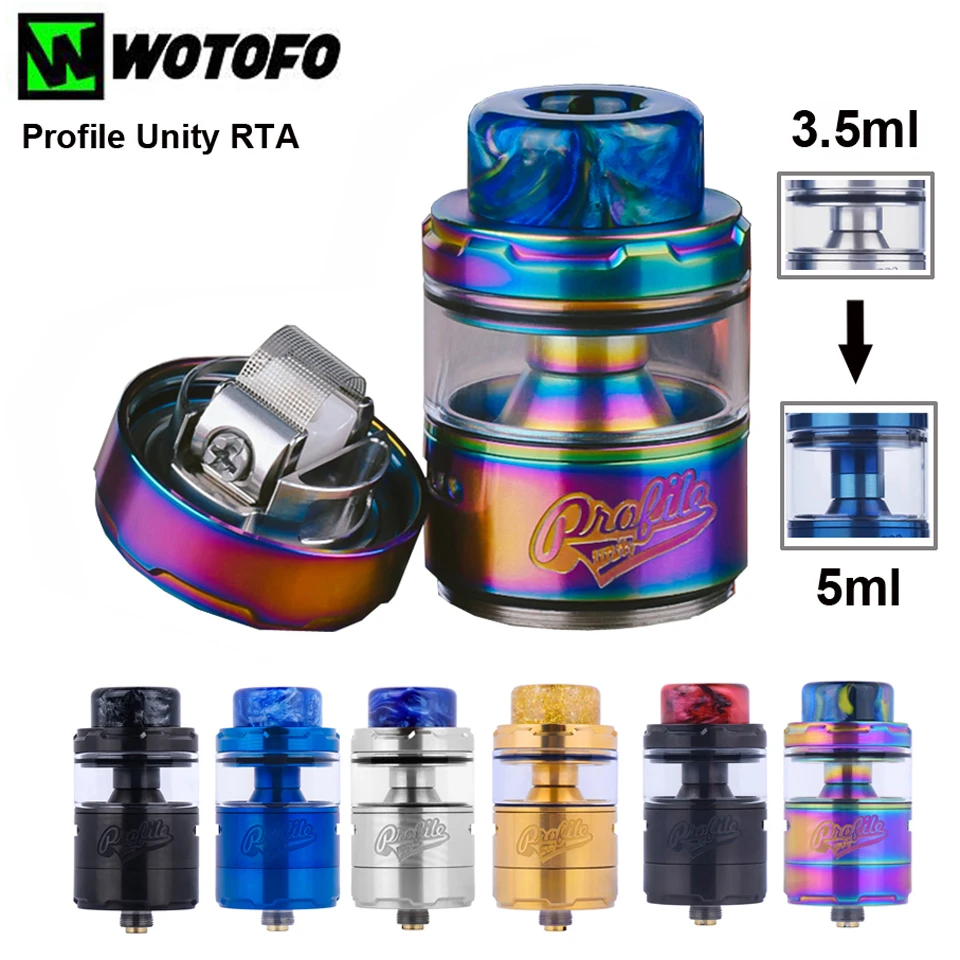 Новинка 2019 оригинальный профиль Wotofo Unity RTA 25 мм 3 5/5 мл распылитель для электронной