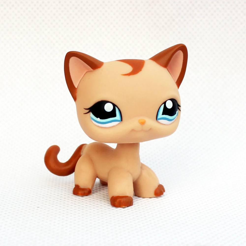 LPS CAT Original pet shop toys standing #1024 light brown short hair cat cute animal kitty for kids|Игровые фигурки и