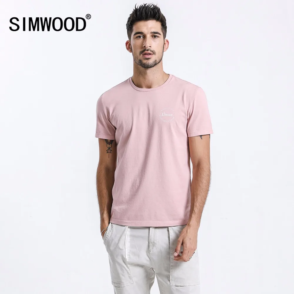 Simwood 2019 Новое поступление Брендовые мужские футболки с коротким рукавом и О