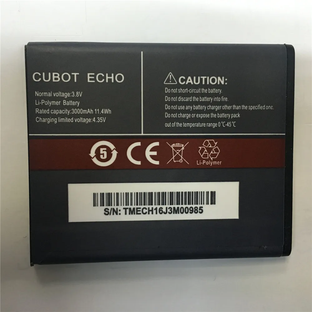 100% Новый оригинальный CUBOT ECHO аккумулятор 3000 мАч запасная батарея для сотового