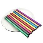 Красочная фотография, многоразовая 304 фотография, питьевая соломка из нержавеющей стали, Экстра Широкий жемчуг, молочный коктейль, соломка с щеткой для чистки