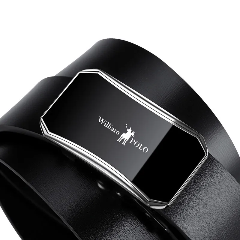 Williampolo Fashion Buckle with Luxury Ratchet Genuine Leather Belt Designer Male High Quality Belts gifts for men PL18419-21P | Аксессуары