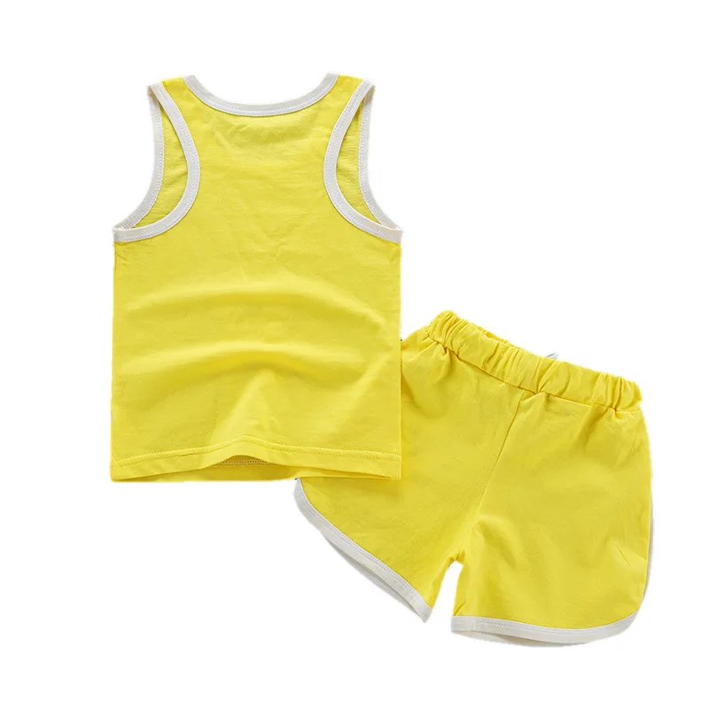 Children Clothing Baby Girl Boy Clothes Summer Vest Sports Tees Tops 2 Pcs 2-6 Years Kids Sets 2019 | Детская одежда и обувь