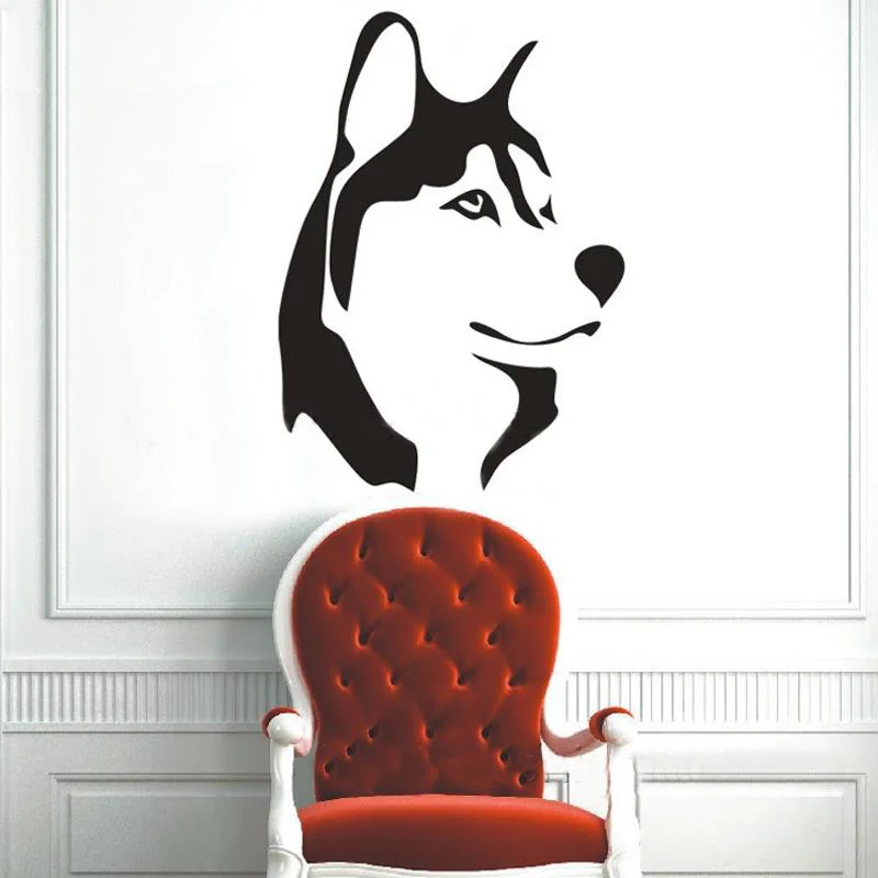 

Vinyl Wall Stickers Wolf Husky Dog Predator Nature Tribal Animal Wall Decals Free Dropping Shipping Wholesale home decoration