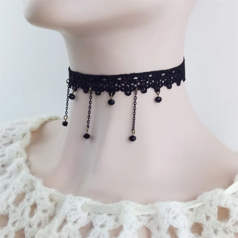 Готическое ожерелье YiYaoFa ювелирные изделия кружевное и кулон Женские аксессуары