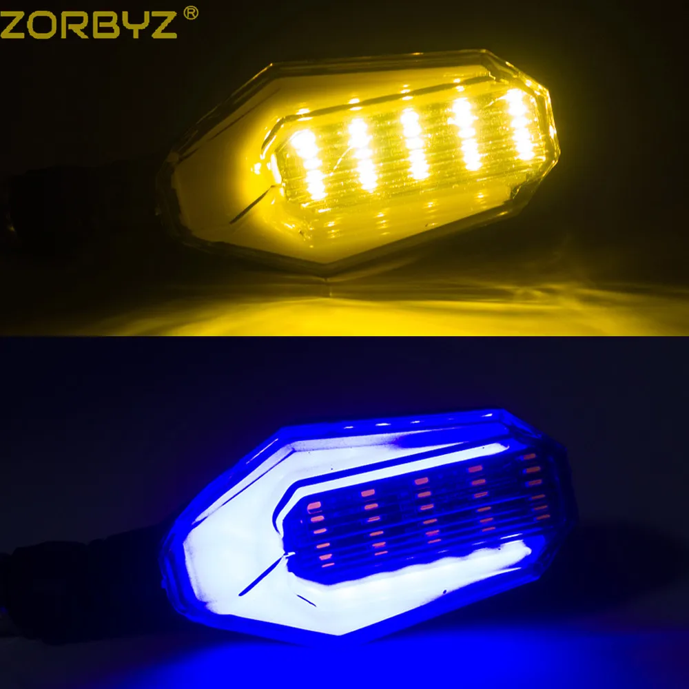 ZORBYZ мотоцикл черный двухцветный 2в1 светодиодный индикатор сигнала поворота DRL