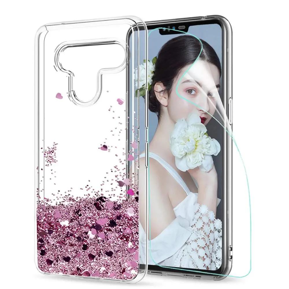 Блестящий Жидкий чехол для LG V50 ThinQ 5G силиконовый Dynamic Qicksand Star Cover |