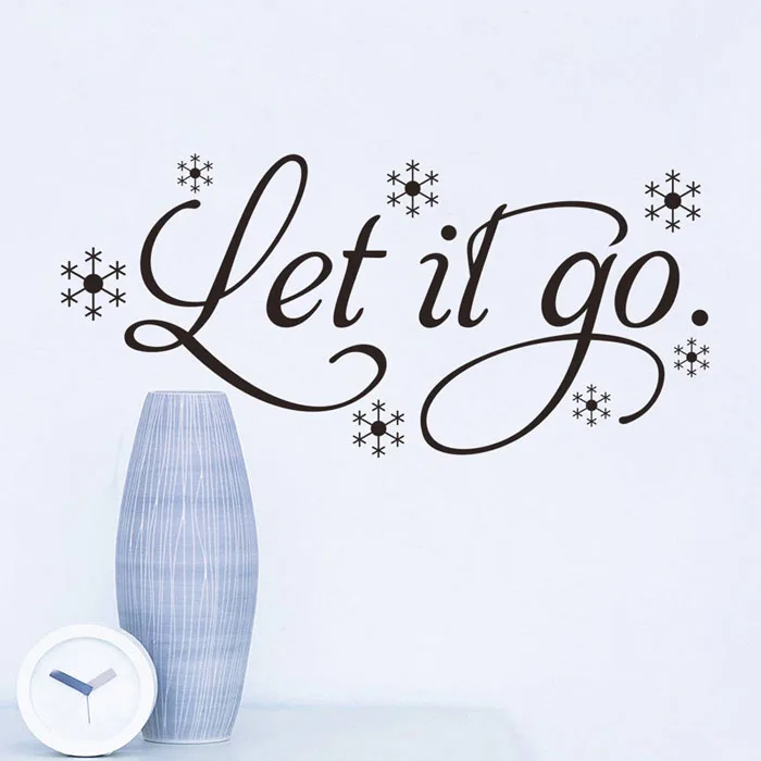 Съемная виниловая наклейка Let It Go с английскими буквами на стену для гостиной