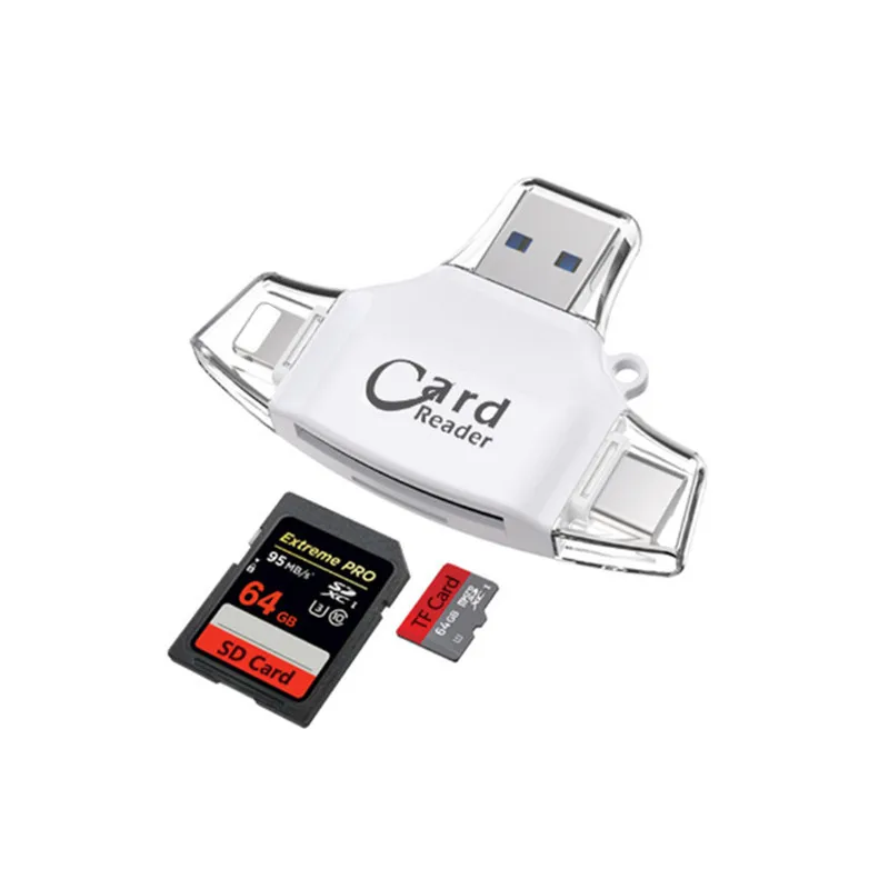 4 In 1 TYPE C USB Micro SD TF Card Reader Adapter For iPhone Ipad Andrid OTG Phones Computer | Компьютеры и офис