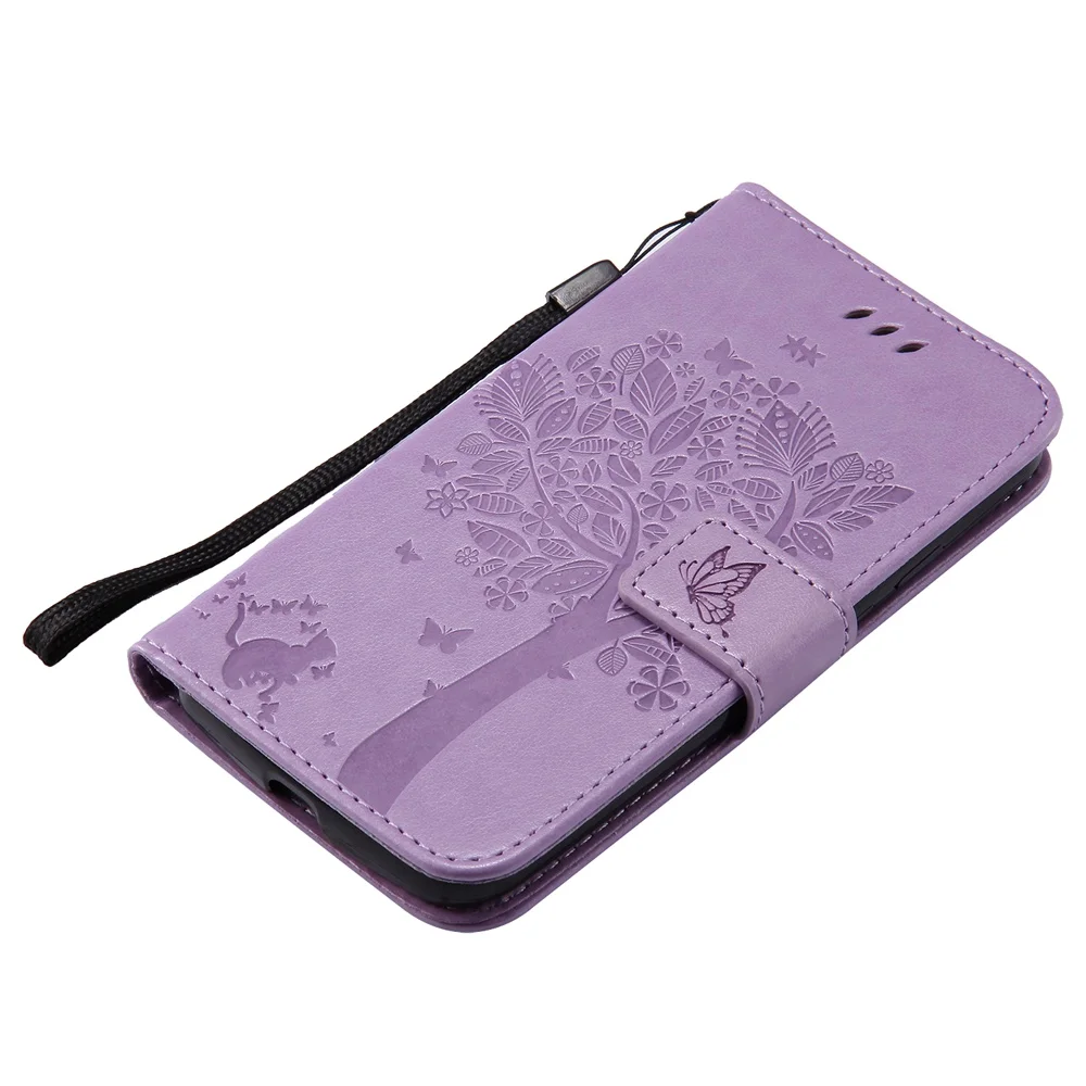 Кошелек флип чехол кожаный для Motorola Moto G2 G 2nd Gen Coque 3D дерево кошка Капа|case for