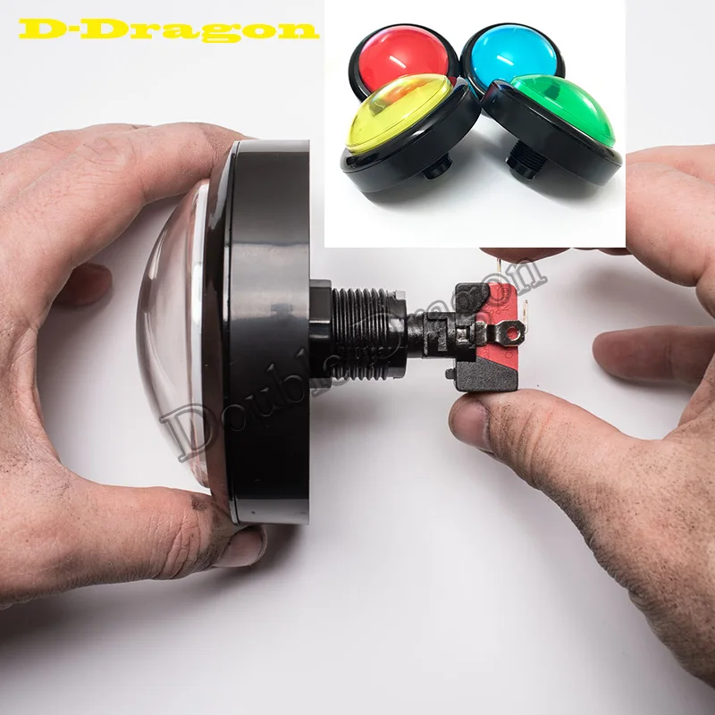 Большая купольная Кнопка 100 мм с подсветкой аркадные кнопки светодиодная питания