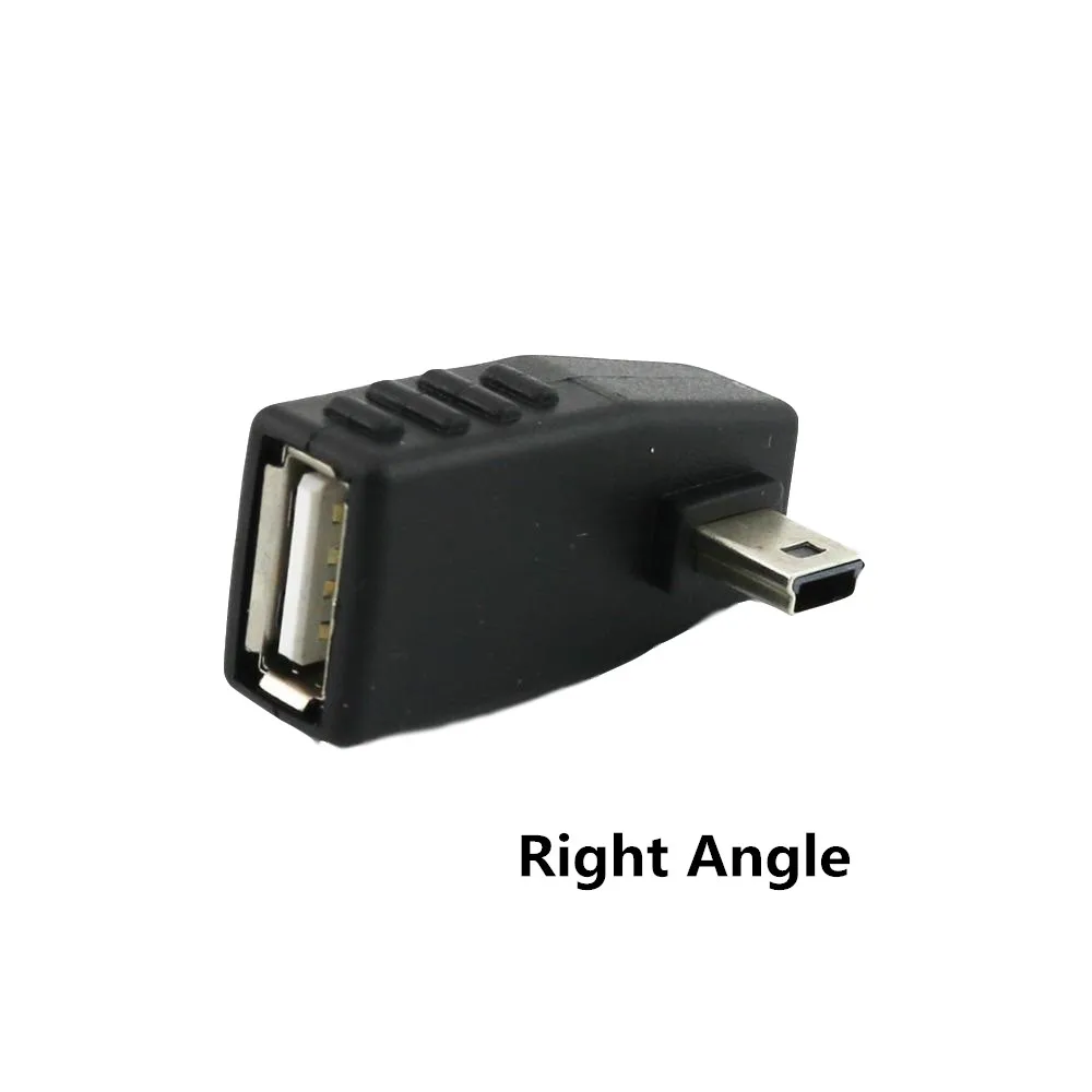 Right 5x мини-usb 5Pin B штекер USB 2,0 Тип A Женский хост-адаптер OTG левый/правый/вверх/вниз угол черный - Цвет: Right