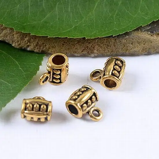 

60pcs dark gold-tone cup shape spacer bail connector h1846