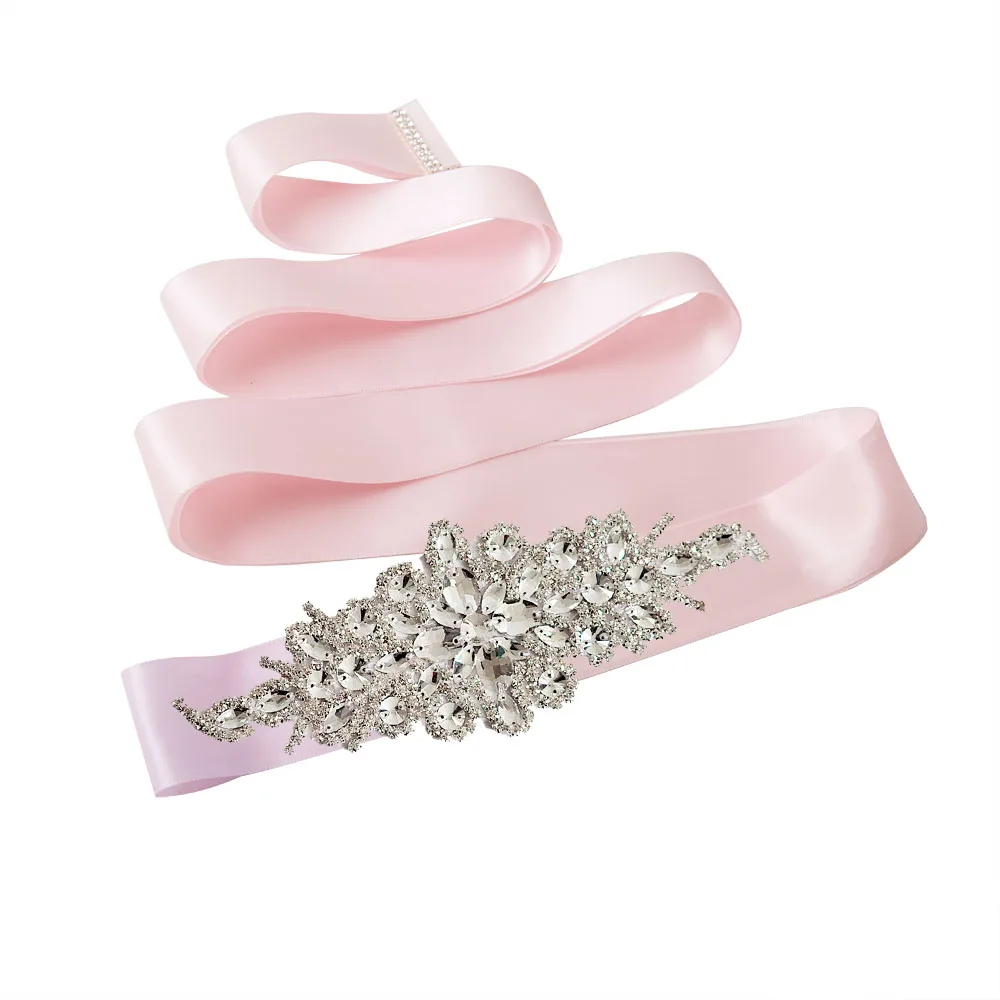 pink TRiXY S01 женские Стразы, пояс для свадебного платья, аксессуары для свадебного платья, свадебный пояс - Цвет: pink