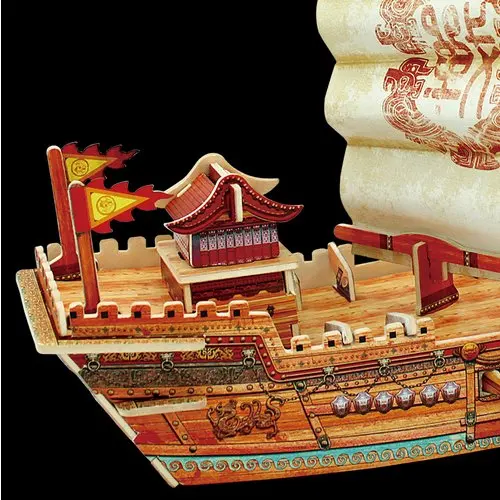 Robotime 3D DIY военный корабль парусная лодка деревянная головоломка ручная работа