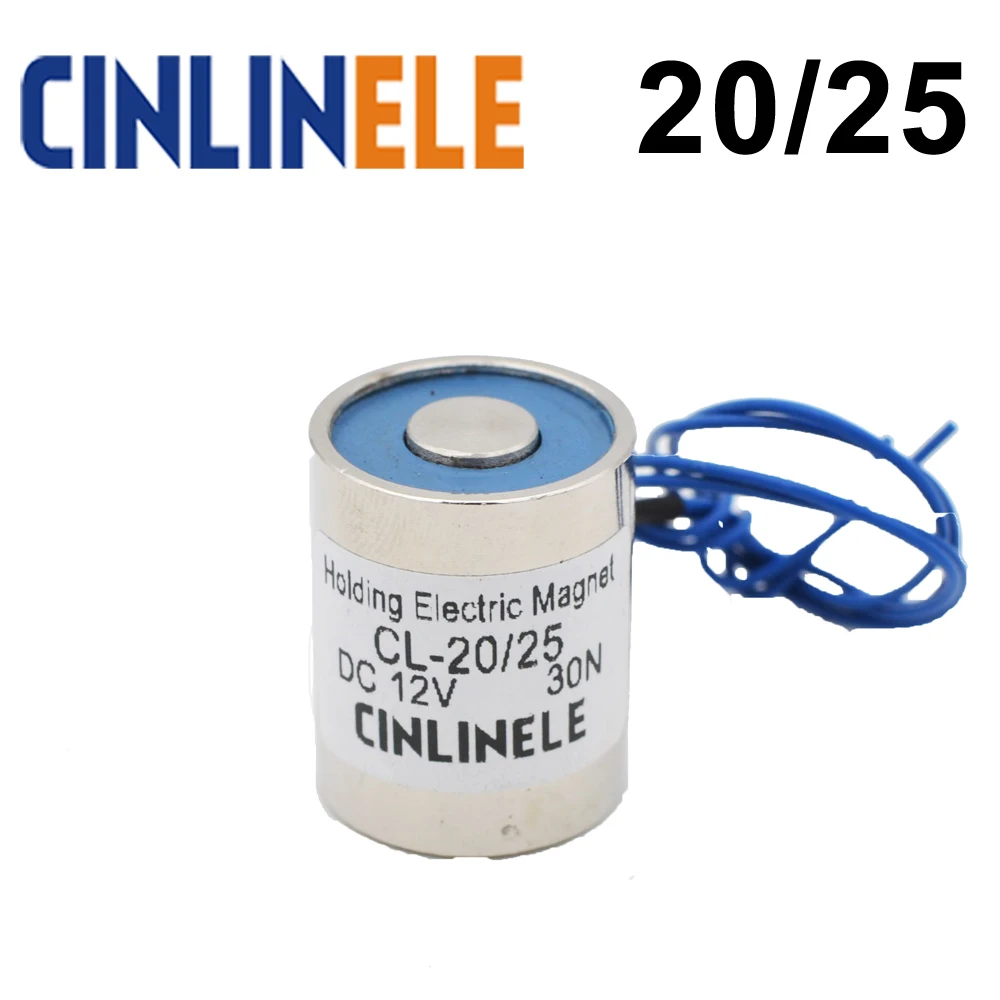 

D20mm*H25mm 3KG 30N Holding Electric Magnet Lifting Solenoid Sucker Electromagnet DC 6V 12V 24V Non-standard custom