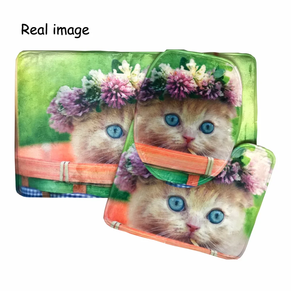 HUGSIDEA 3pcs/set Boston Non Slip Toilet Bathroom Pad Floor Mat Rug Carpet Absorbent Pedestal Lid Cover Bath | Дом и сад
