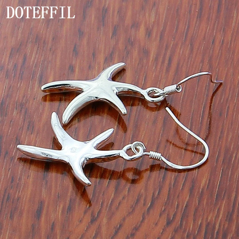 Женские серьги подвески DOTEFFIL из серебра 925 пробы с морскими звездами|drop earrings|earrings