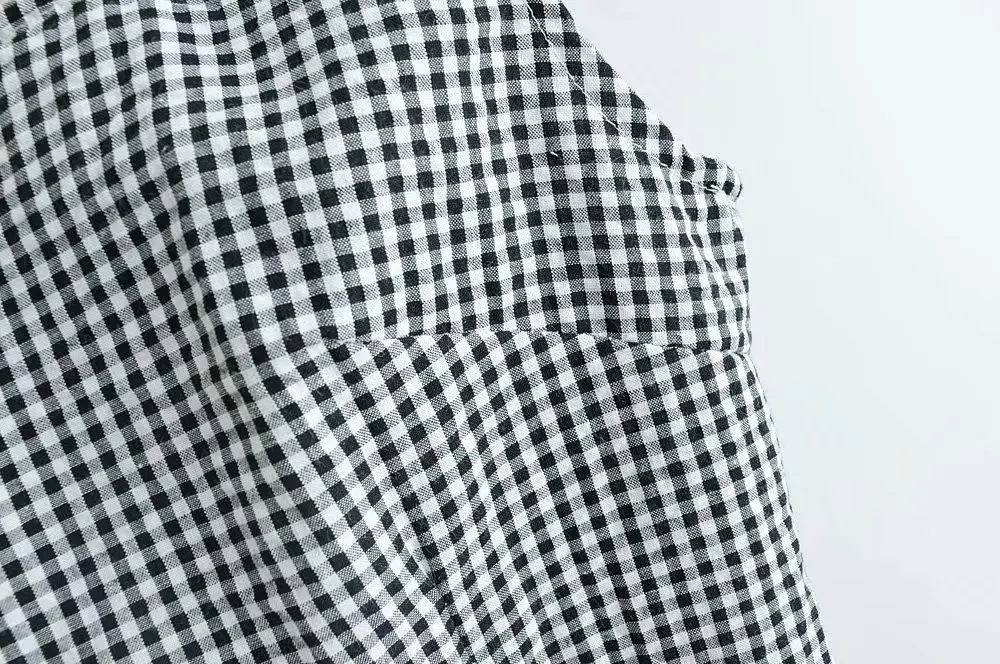 Bazaleas винтажное женское платье шикарное шотландское зеленое мини-платье vestidos тонкое летнее платье на бретелях модные Базовые платья Прямая