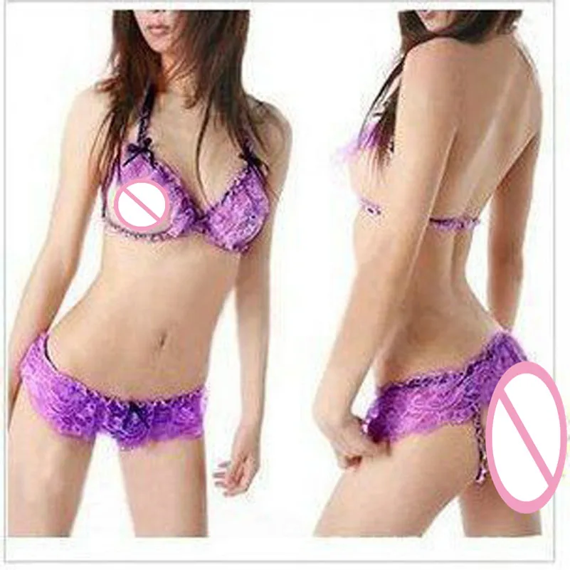 + Трусики с тремя точками микро бикини бюстгальтер открытой чашкой сексуальное
